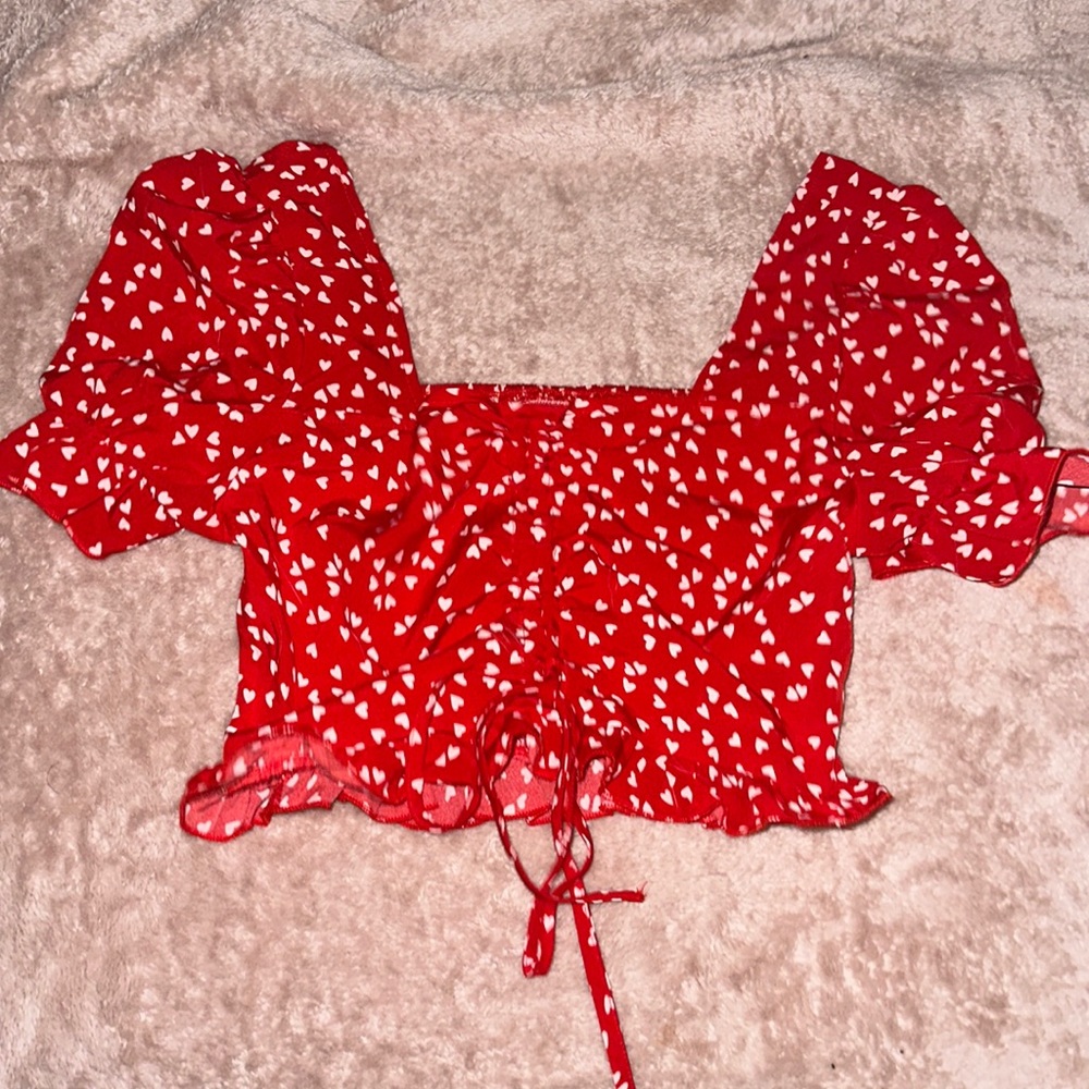 Red Heart Crop Top